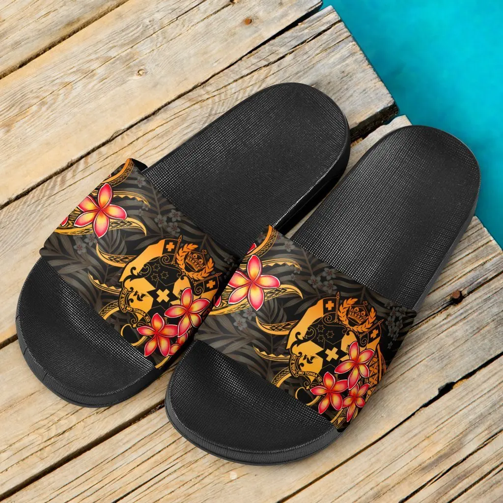 manufacturer indoor women slippers sandals tonga polynesian sliders ladies flat slipper comfortable plumeria female slippers