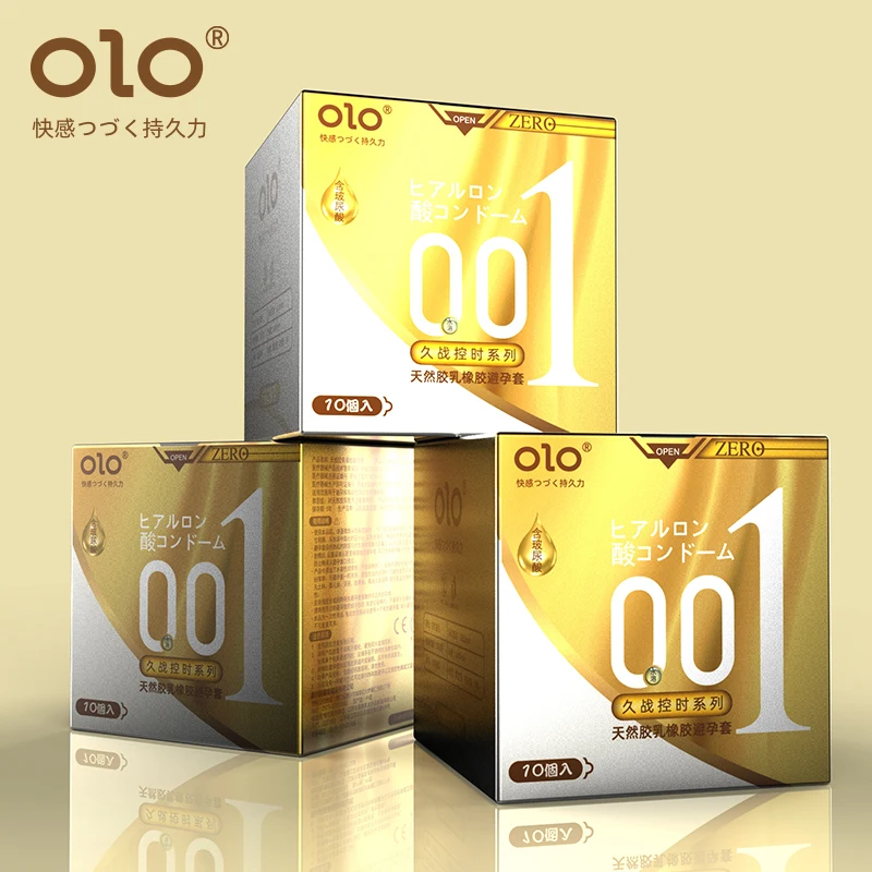 OLO 001 classic special edition gold Natural Latex Ultra Thin Hyaluronic Acid Condoms for men