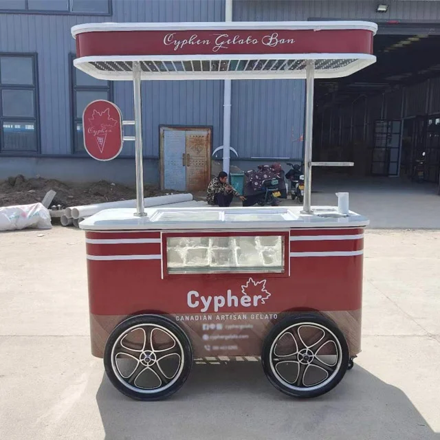 OEM Ice Cream Kiosk Snack Taco BBQ Hot Dog Gelato Cart Concession Food Trailer Mobile Food Truck