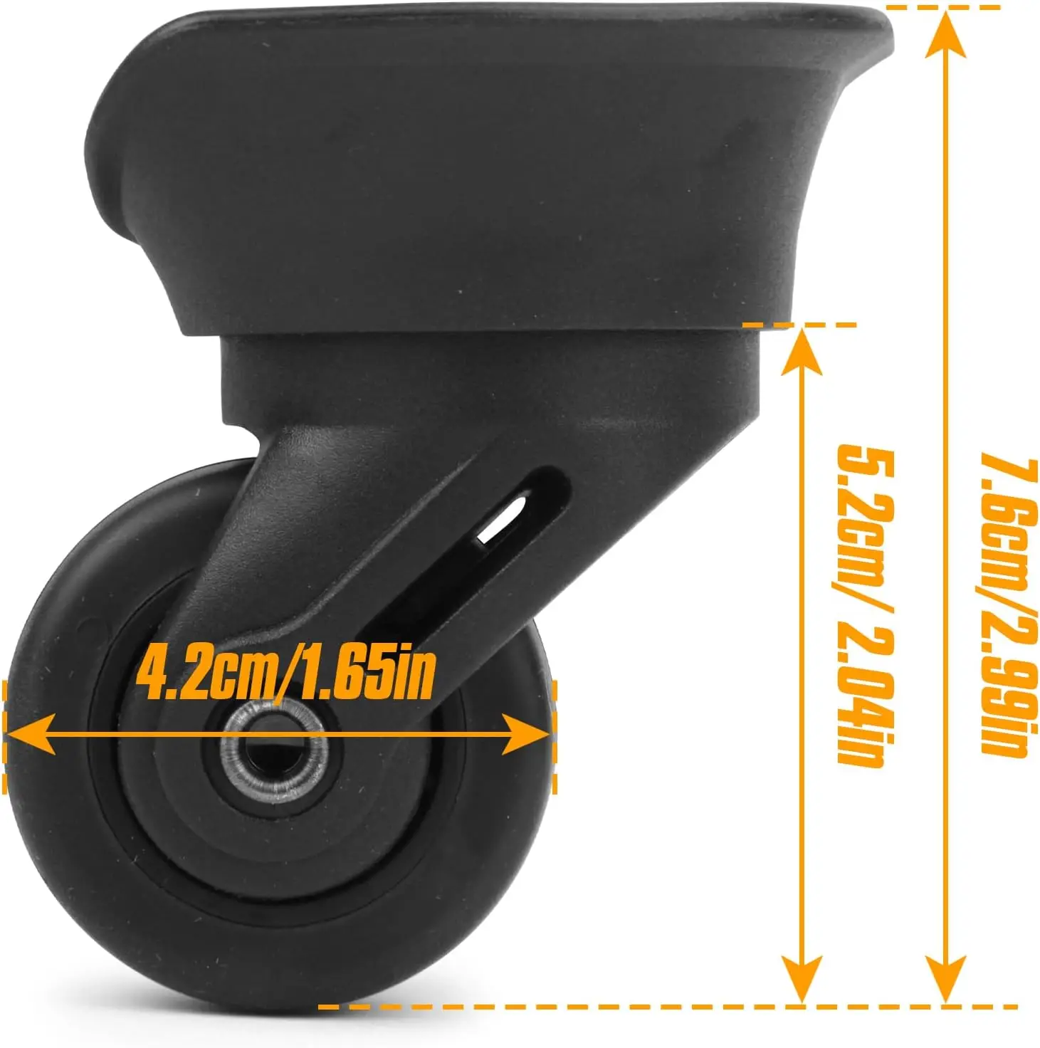 360 Swivel Wheel Replacement Luggage Travel Suitcase Casters, Black Spinner Luggage Wheel, Suitcase Wheels luggage repair
