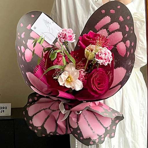Manufacturers wholesale the new butterfly style flower wrapping paper High quality DIY fancy sweet flower wrapping paper