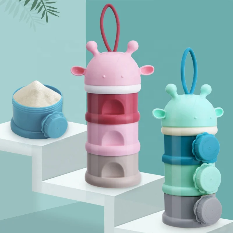 Non-Spill Rotating Milk Powder Formula Dispenser Fruit Snack Container Newborn Feeding 3 Layer Milk Powder Dispenser Box
