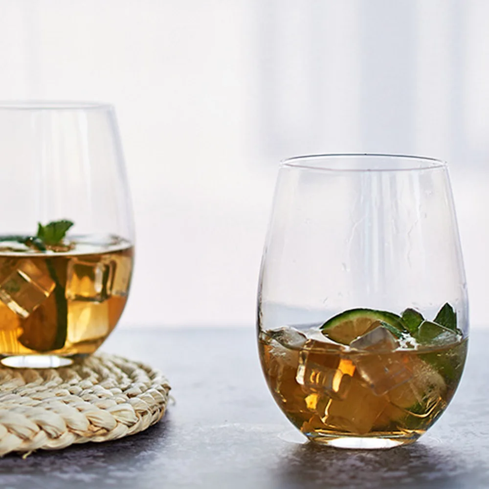 Wholesale Personalized Custom Drinking Glassware Tumbler Glass Crystal 6 oz Stemless Wine Glasses with etched logo