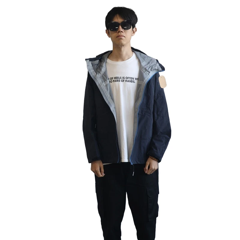 High Quality Men Outdoor Sportswear Breathable Waterproof Windproof Windbreaker Rain Jacket with Hood