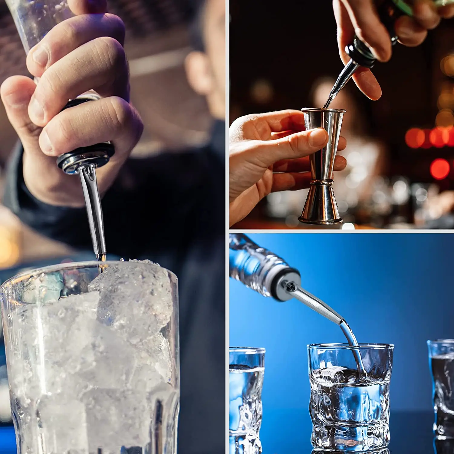 High Quality Stainless Steel Pourer Spout Bottle Dispenser Bar Tool Speed Spout Liquor Liquid Wine Pourer For Wine Or Olive Oil