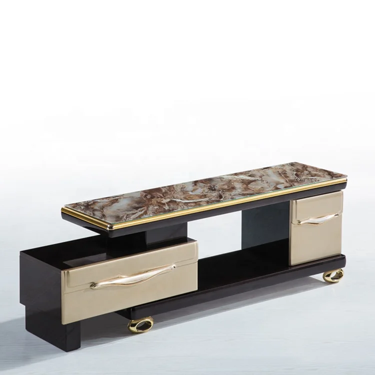 
Modern Marlble Texture LED TV Cabinet Stand Wood Furniture For Living Room Hall New Model Hot Sale Cheap 