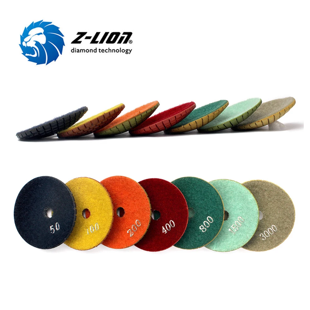 Z Lion 100mm convex diamond polishing pad for stone
