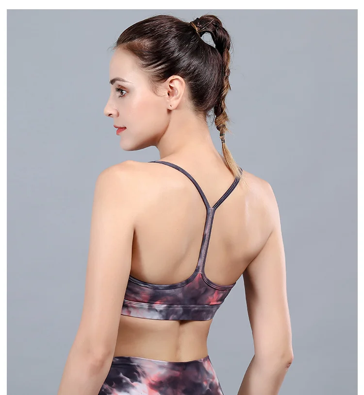 Sports underwear tie dyed matte nude sports bra backless sports bra Yoga bra