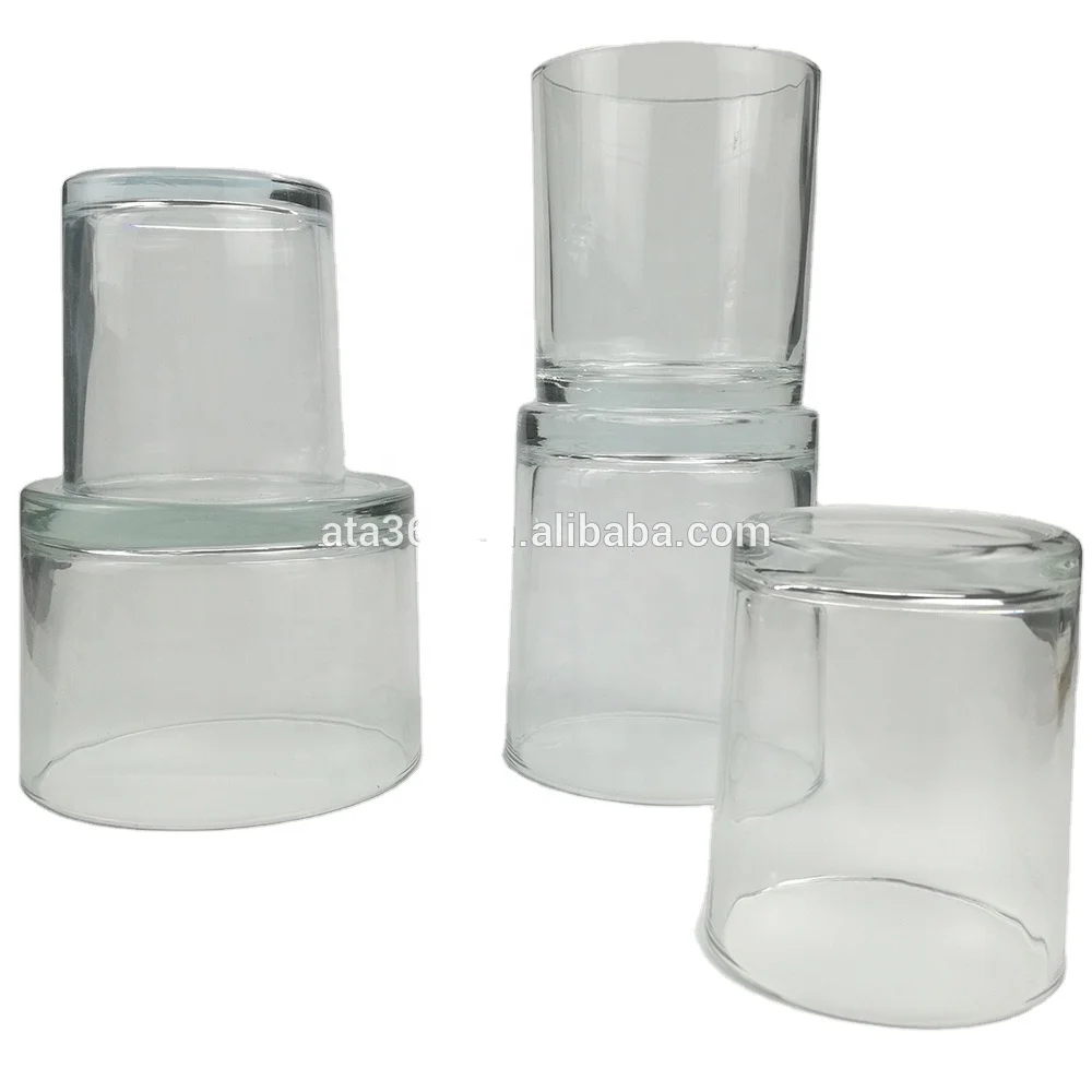 Customized High Quality Wedding Hotel empty Glass Thicken Candle Jars for Candle Making Colorful Candles Jars
