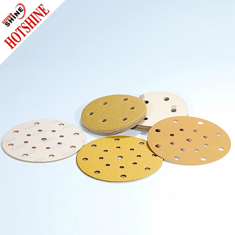 Hotshine Factory Supply Gold Aluminum Oxide 6 Inches Hook and Loop Angle Grinder Abrasive Sanding Wheel Sale Stone Metal Wood