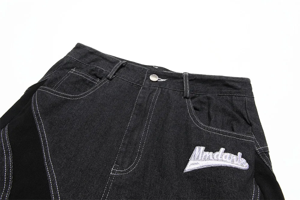 Straight Denim Shorts 80%cotton Jeans Fabric Street Style Breathable Custom Washed Casual High Waist Knitted Short for Men