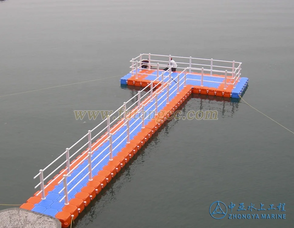 plastic HDPE floating pontoon bridge jet ski dock jetty platform