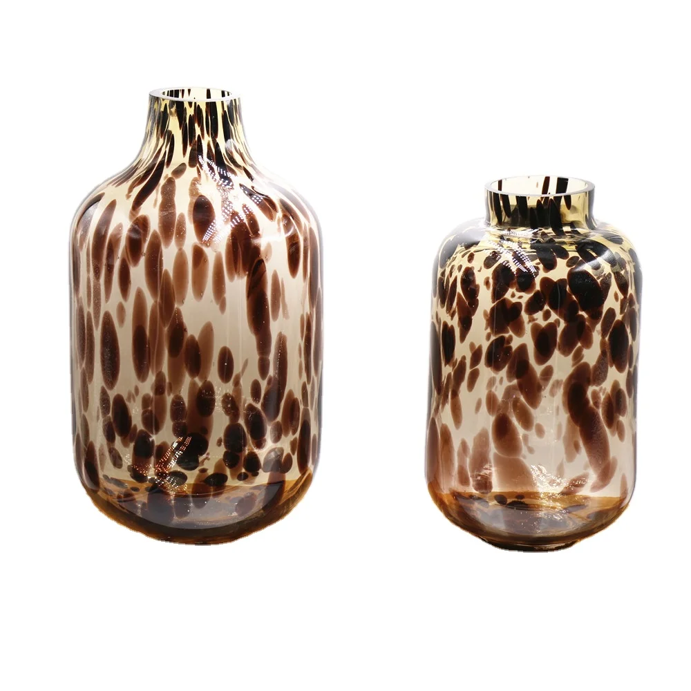 Handblownleopard Vase Glass Vase for Flower Arrangement Home Decoration Transparent Murano Glass Eco-friendly Carton EUROPE
