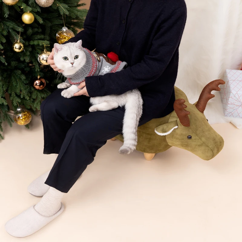 Christmas Hot Sale Cute Elk Stool Creative Cat Supplies Bed For Humans And
