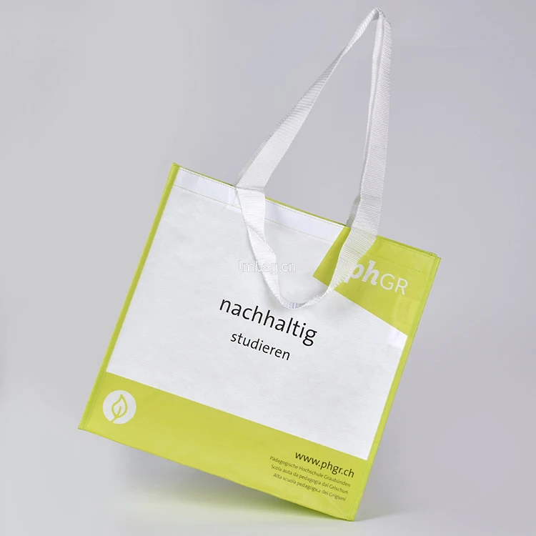 Custom Recycled Water Bottle Rpet Tote Bag Lamination Reusable Rpet Shopping Bag