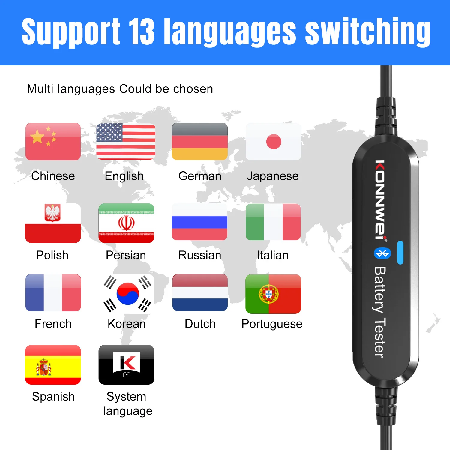 Hot sell 6V 12V Smart Bluetooth batteries capacity tester bluetooth wireless 12 volt battery monitor