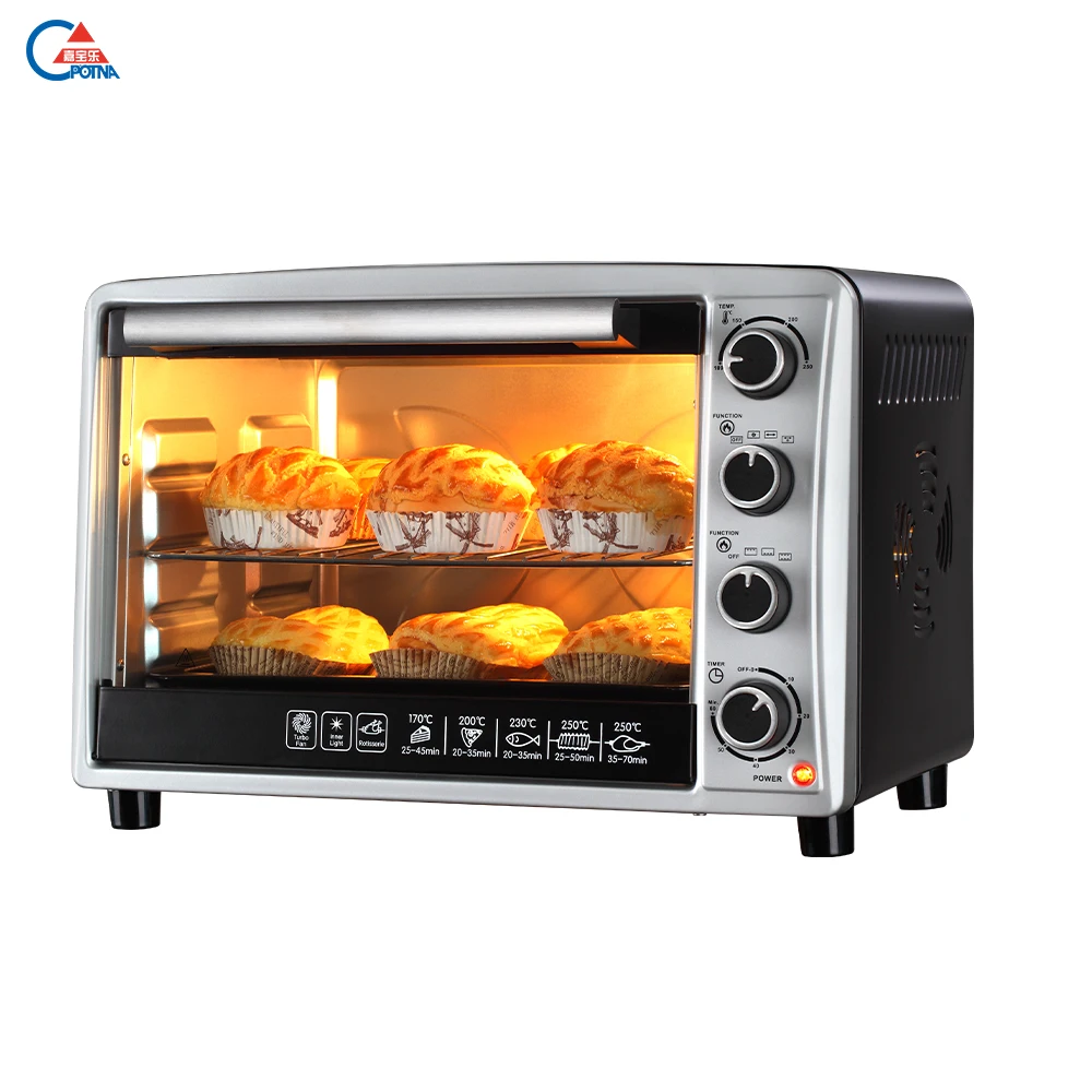 Professional Factory Household Stainless Steel Kitchen Appliances Electric Toaster & Pizza Ovens With Timer 35L Oven