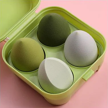 Wholesale OEM dry and wet dual purpose powder free high resilience invariance 4 color box Makeup Sponge