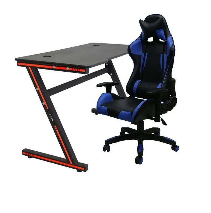 Factory Hot Sale Ergonomic Z-shaped Gamer Table PC Glass Table Top Computer Gaming Desks