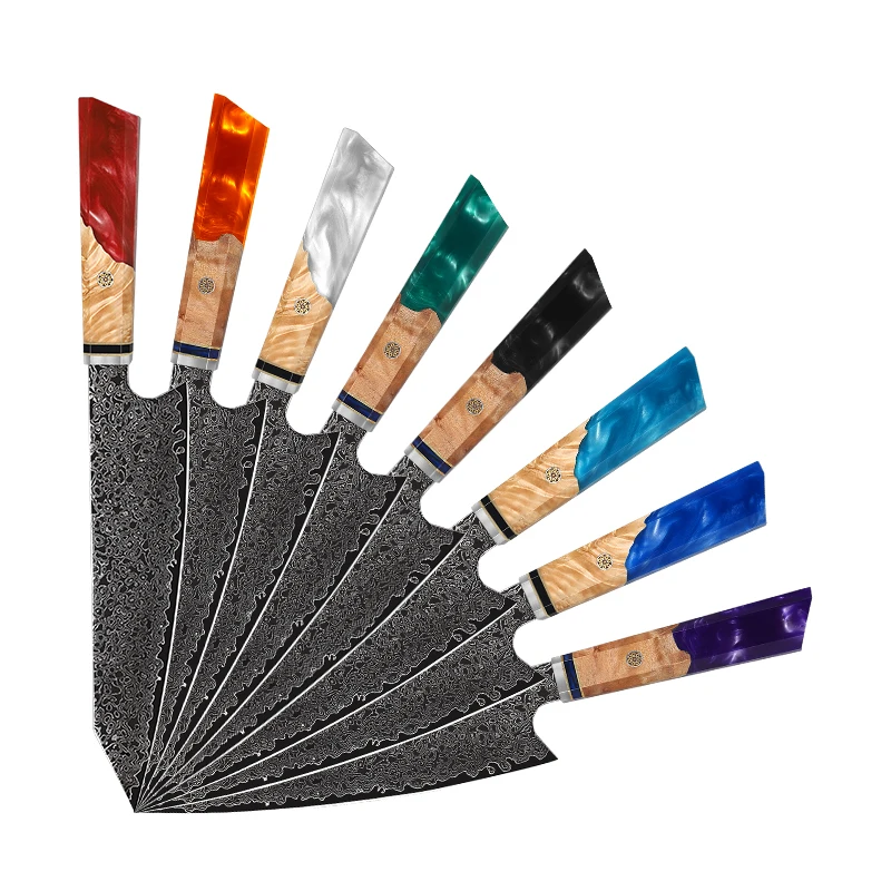 Готовый к отправке поварской нож VG10 японские кухонные ножи из дамасской стали 67 слоев поварской нож из нержавеющей стали