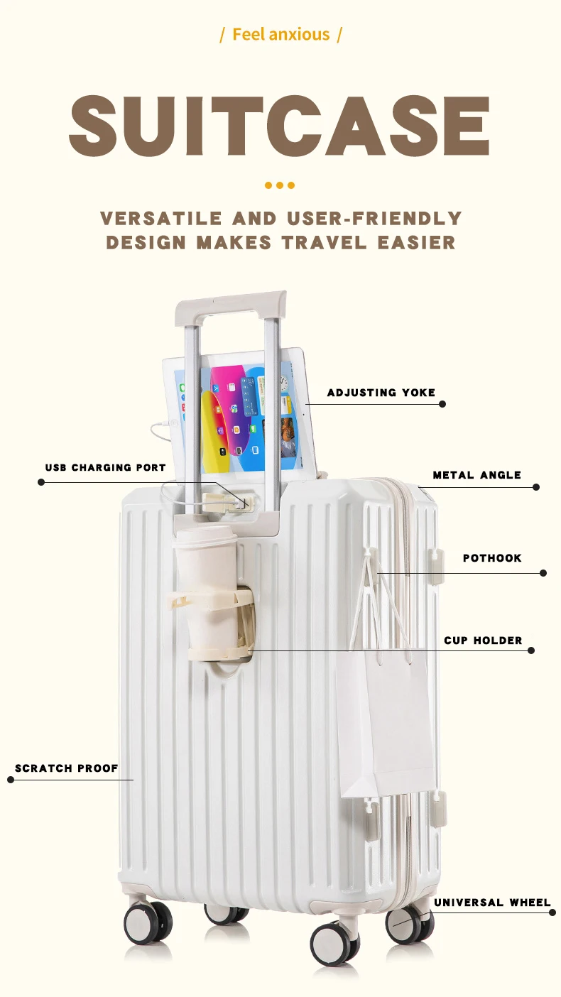 High Quality SKD Custom Logo Made In China Classic Big Travel Lightweight Unbreakable ABS PC Material Hard Suitcase Luggage Sets