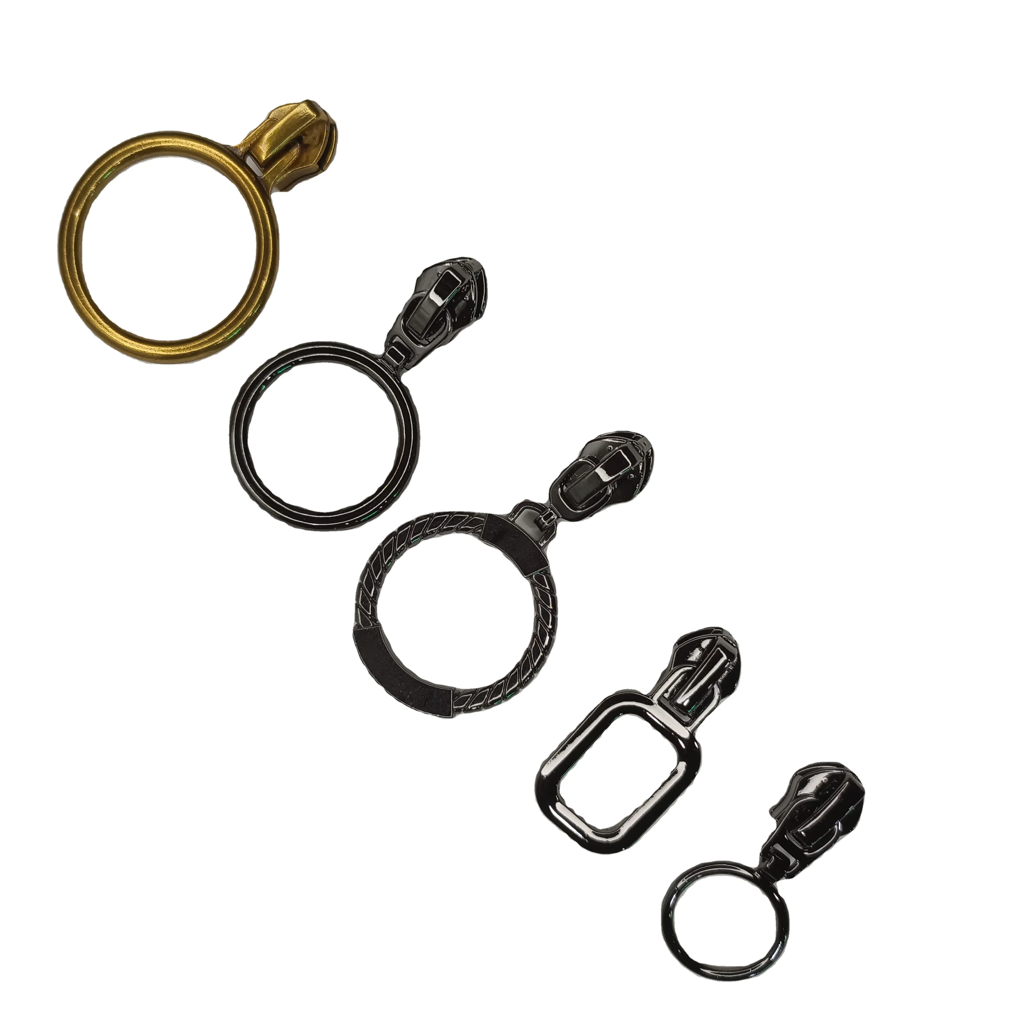 Beautiful circular customization zip Sliders pulls metal Zipper Pullers for Shoes Bags luggages clothing