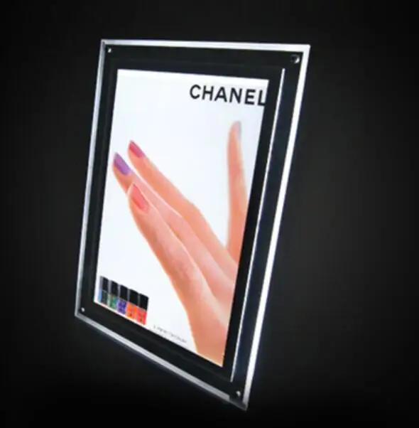 OEM Хрустальная световая Рамка для рекламы с питанием от батарейки очень тонкая светодиодная Для маркетинговой