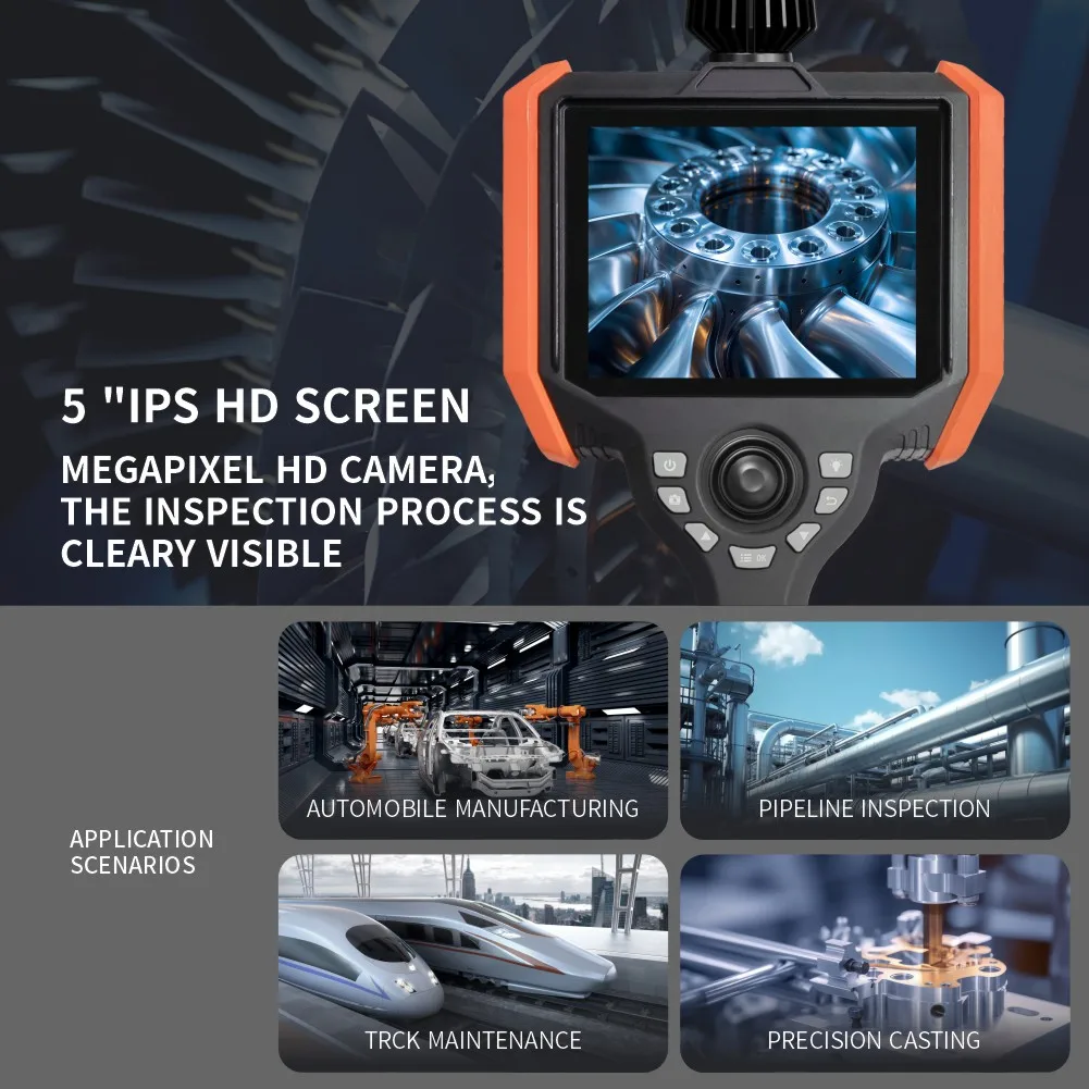 K series 360 rotation 4-way articulating borescope inspection camera,IP67 endoscope ,sewer endoscopic camera with LED light