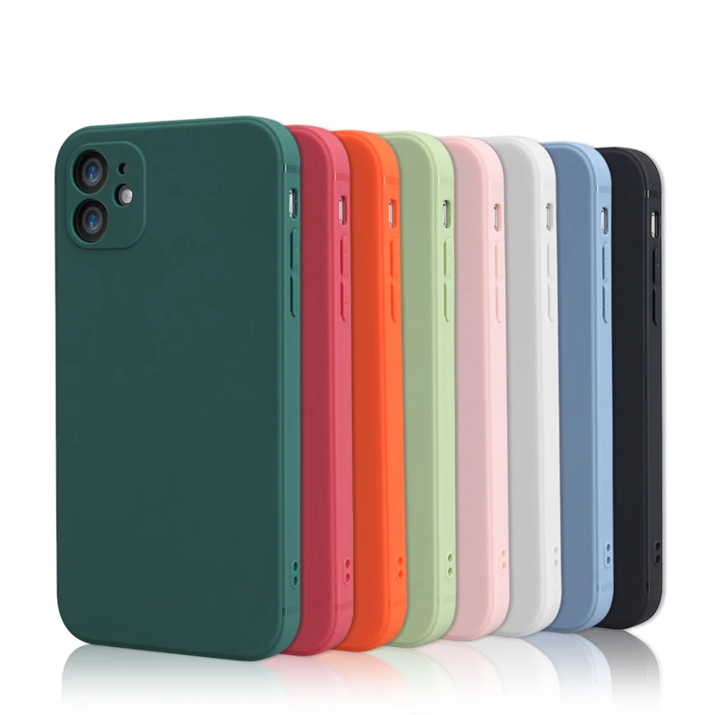 Новый дизайн, Роскошный Матовый квадратный чехол для телефона iphone 12 11 XR 11pro xs max, Мягкий Силиконовый ТПУ чехол для мобильного телефона на заказ
