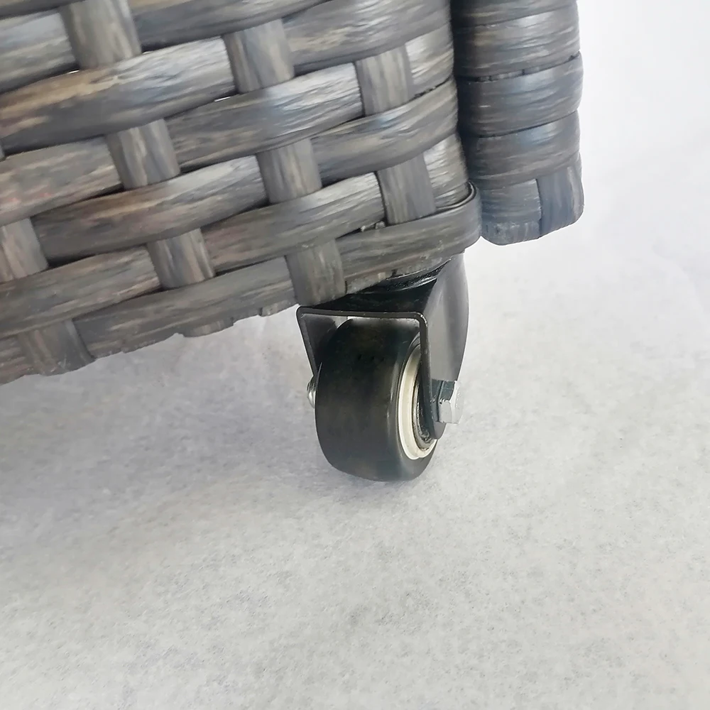 Factory Wholesale Clear Acrylic Rattan Bar Cart with Glass Tabletop and Stainless Steel Connector Green Silver Gold Silkscreen