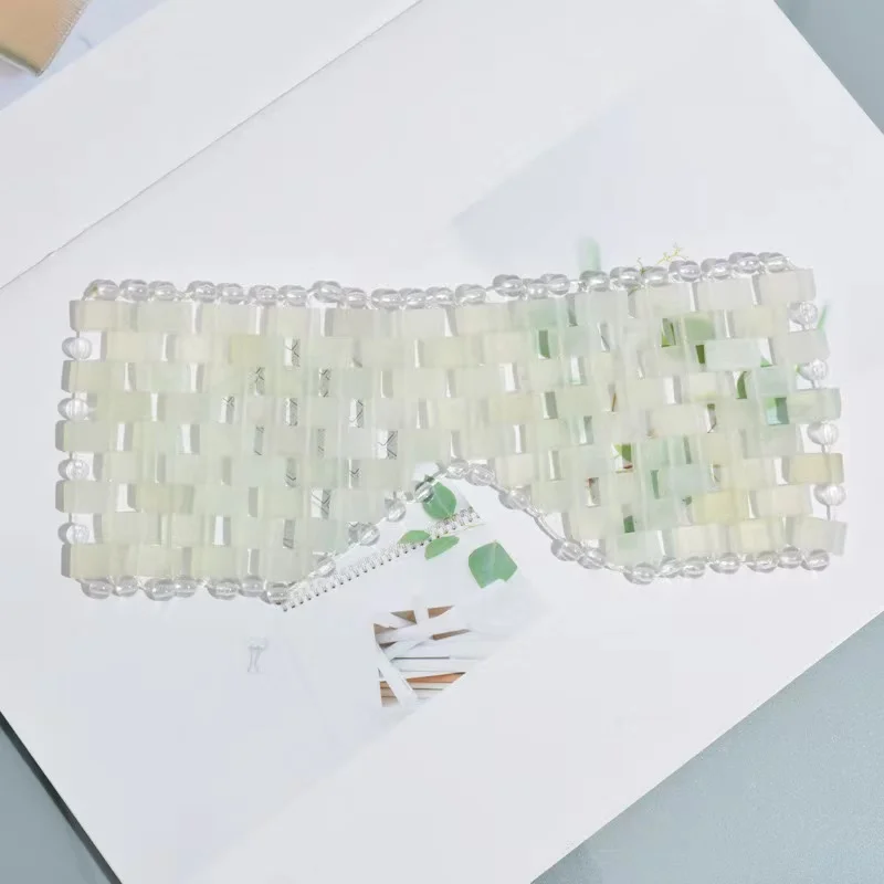 Handmade gua sha facial tool Natural Anti-Aging Xiuyan Jade Eye Mask Jade Stone Eye Mask For Dry Eye Mask