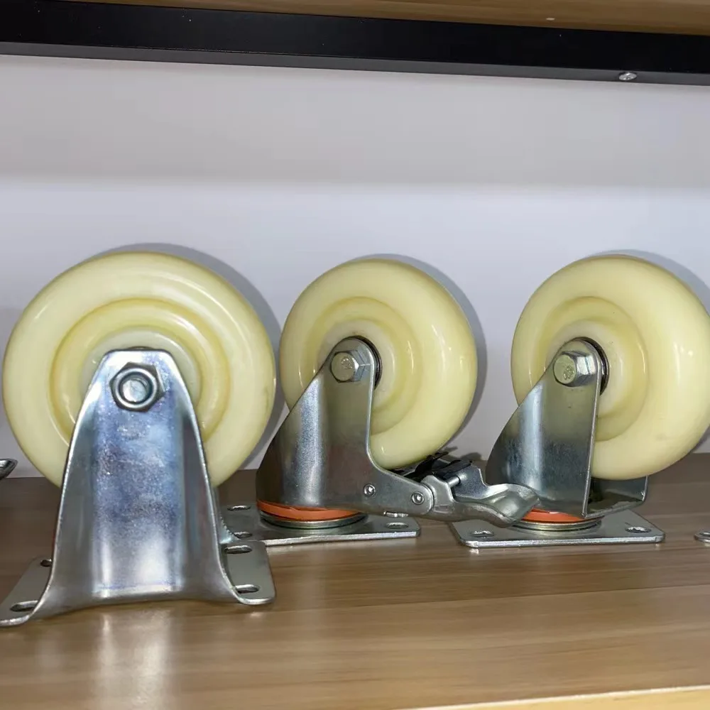 2.5 3 4 5 inch Non marking White Plastic PP Medium Duty Caster for dollies and trolley carts