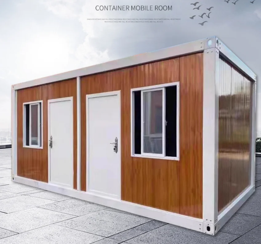Low Cost Mexico Container Steel House Prefab Houses with Security Door and Windowa