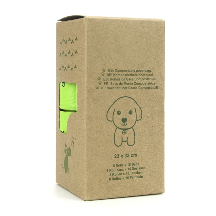 Puda  Factory Biodegradable Compostable Eco Friendly Cornstarch Pet Dog Green Poop Bags