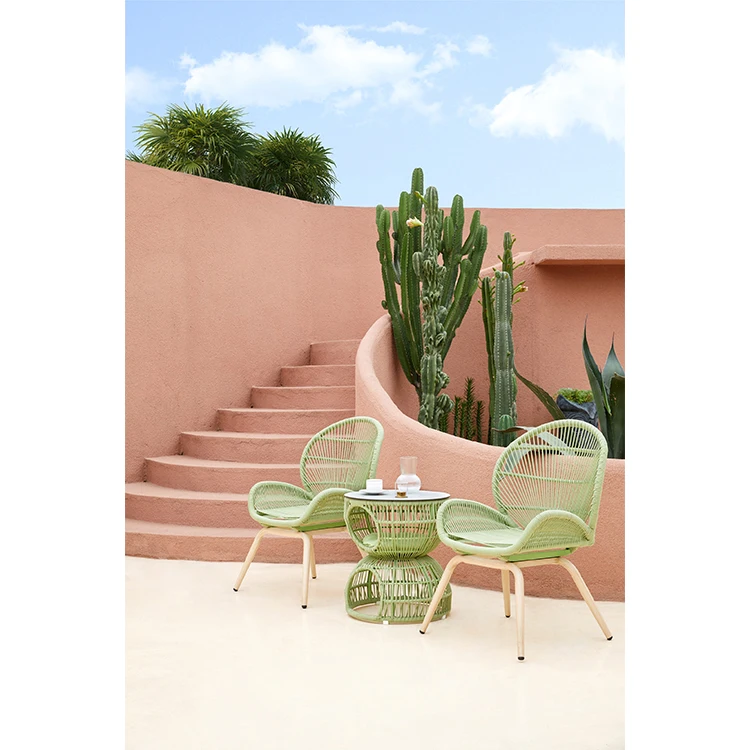 Factory Price Garden Sets Metal Outdoor Chair Round Coffee Table Patio Balcony Bistro Table Set