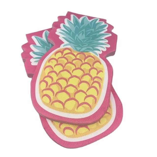 Shaped Pineapple Fruit Customized Color Logo Style Printed Decoupage Paper Napkins