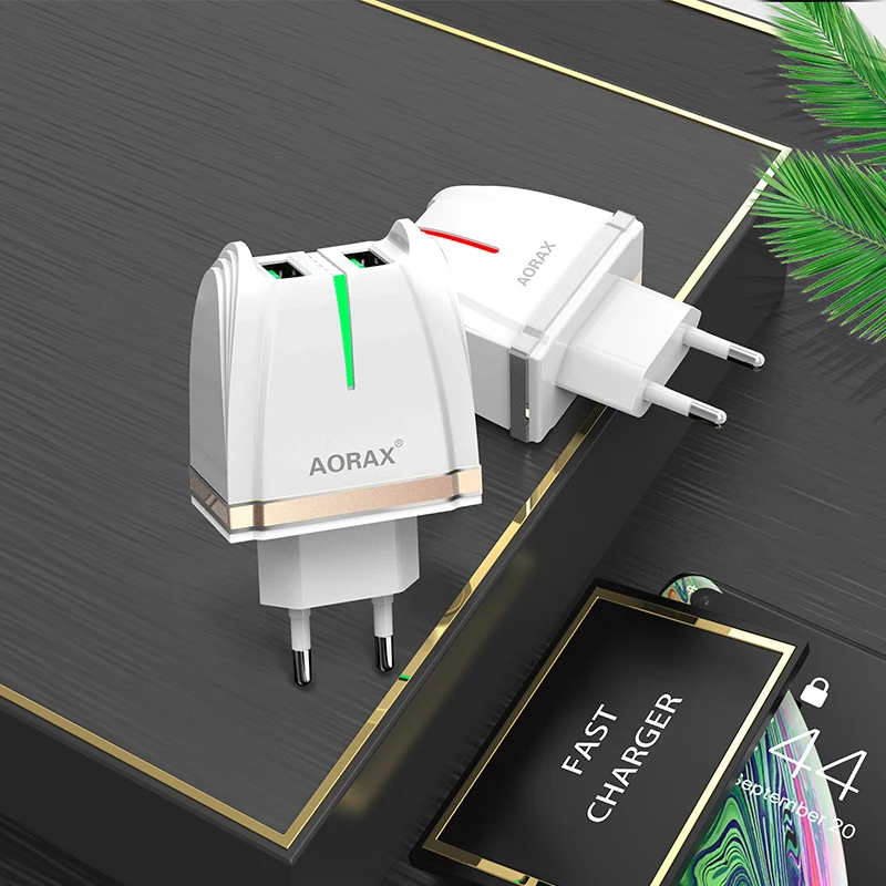 2 Port Qc 3.0 Quick Usb Cell Wall Fast Charger Mobile Phone Travel Adapter