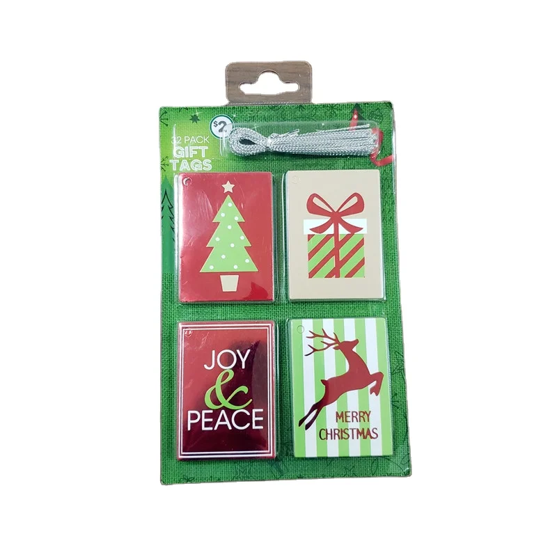 Custom Wedding Christmas Thanksgiving Day Holiday Price Label Kraft Paper Gift Tags with Jute String