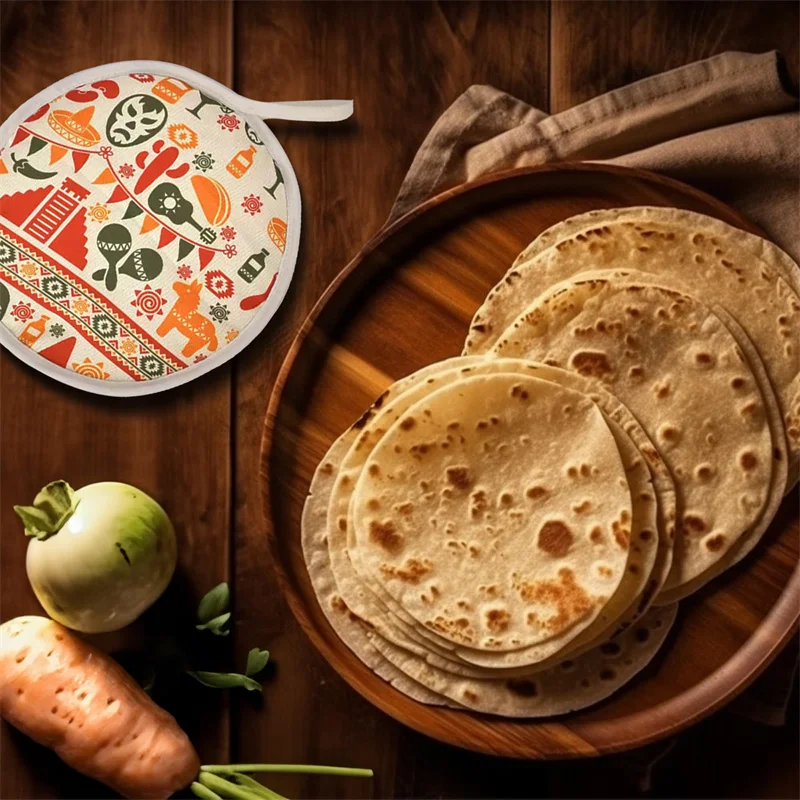 Tortilla Warmer 10' 12' two size insulated Microwavable Fabric Corn Tortilla Holder Warmer Pouch Cooler Tortilla Keeper Holder