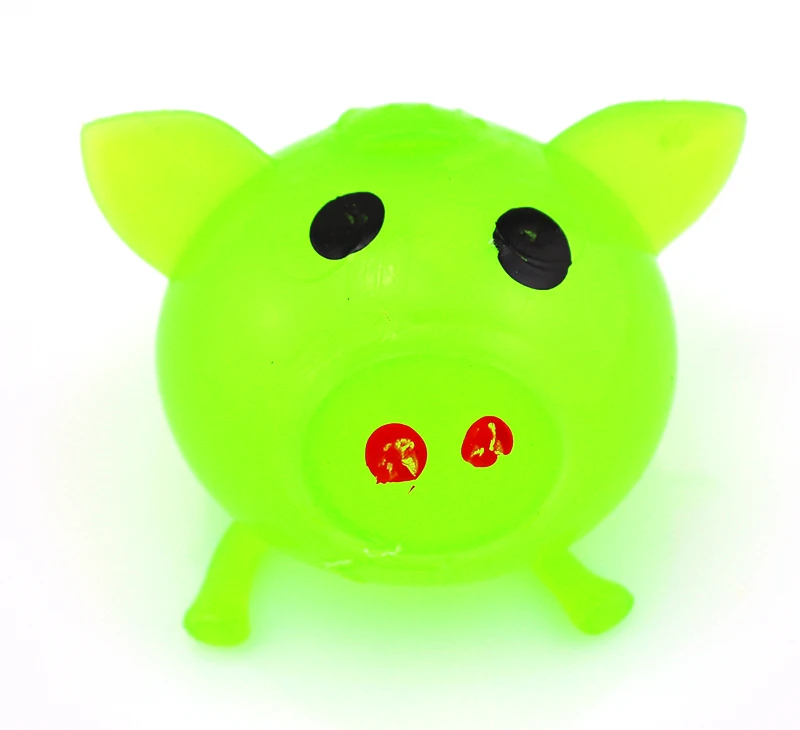 Hot Selling High Quality Funny Environmental-Friendly Colorful TPR Sticky Pig Head Venting Ball Toys