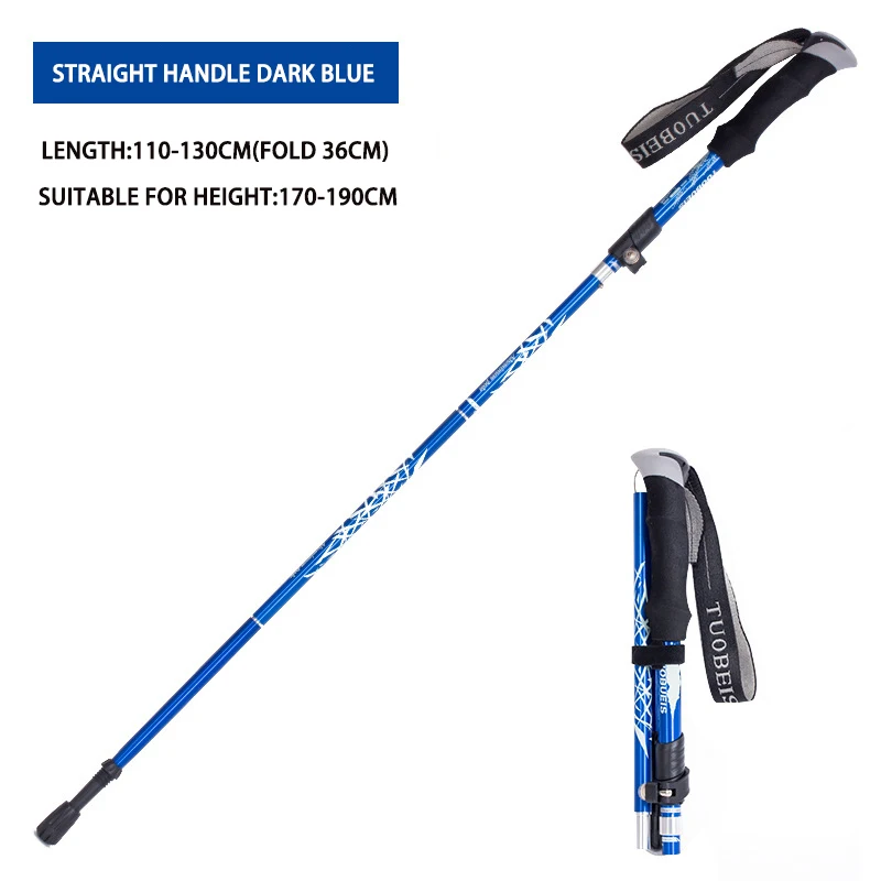 Ultralight Telescopic Folding Walking Climbing Aluminum Alloy Pole