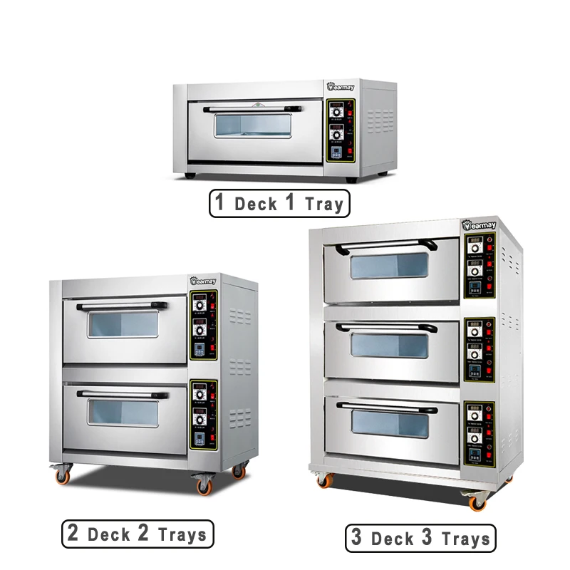 Wholesale 2 Layer  2 Deck 4 Trays Electric Oven Oven 4 Trays Pizza Bread Cake Baking Deck Oven