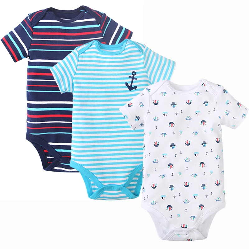
2021 Factory direct hotsale newborn 100% cotton cute print summer baby clothing baby boys rompers clothes 