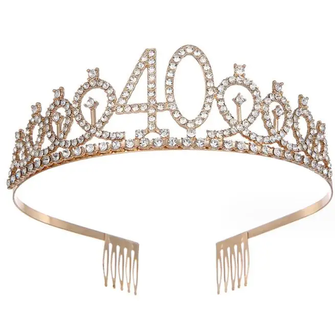 European And American Fashion Alloy Rhinestone Bachelorette Party Crown Happy Birthday Tiara