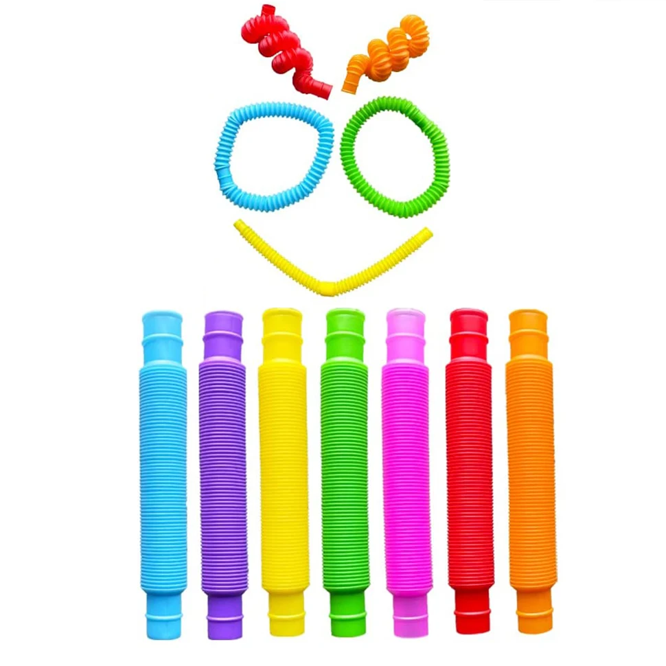 Pop Tubes Figet Toy Sensory Toys Pops Tube Toy For Autistic Children And Adults Lolly Pop Lip Gloss Tube