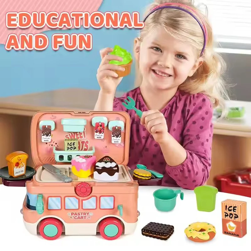 2 IN 1 House Cake Scooter With Music and Lights Kitchen & Food Pretend Play Toys For Kids