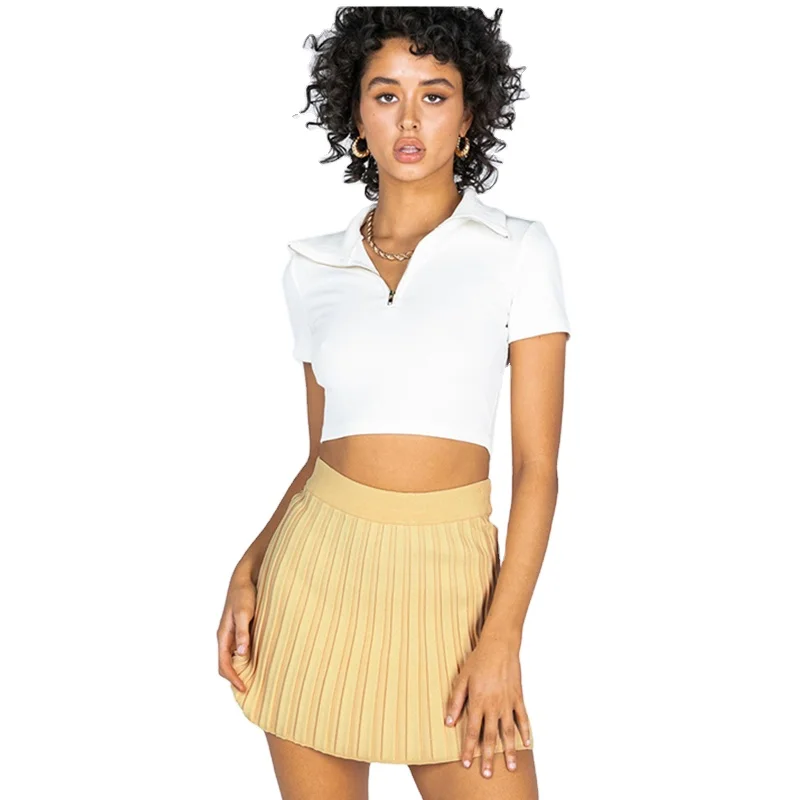 
INS Knitting Girl Skirts Basic Style Elastic Waist Brand and Pleated Knitted Mini Skirts for Women 
