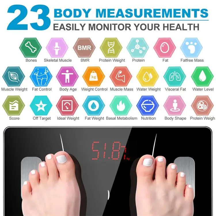 YOUNGDO electric smart body weight scale bmi wireless body scales with body analysis