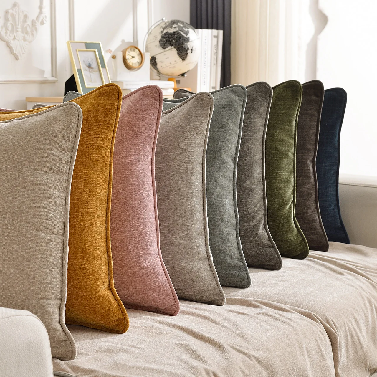 High Quality Nordic Chenille Pillow Covers Cushion Case for Home Decor Luxury Solid Velvet Throw Cushion Cover 18x18 inch