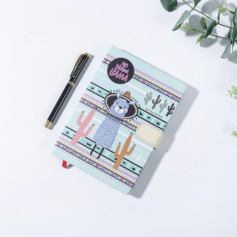 
PU Leather Cover 2021 Fashion Design Diary Notebook Leatherette Journal Magnetic Buckle Closure Planner 